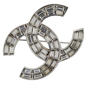 Chanel Coco Mark Silver Metal brooch